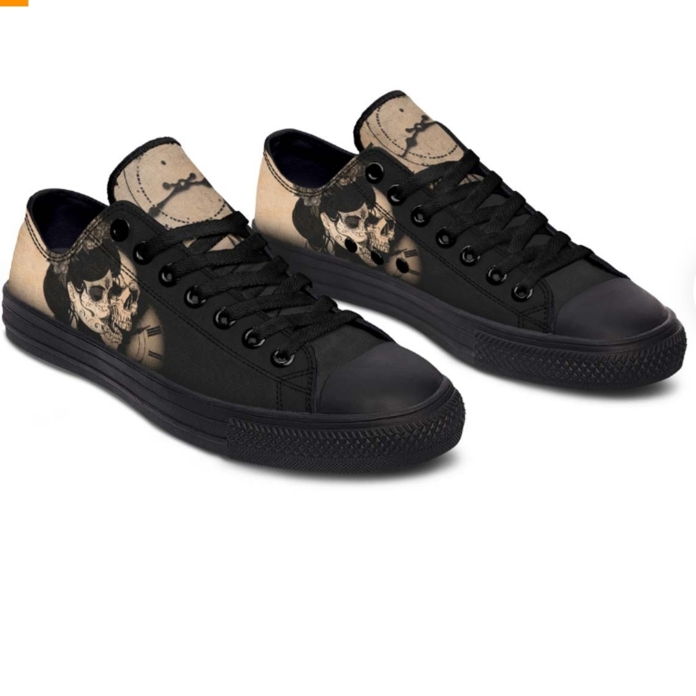 NWOT RAAD Woman and Skull Low Tops size 10